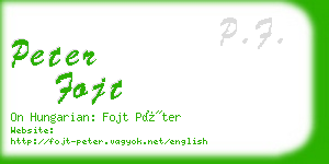 peter fojt business card